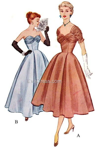 1953 Evening Dress E50-9509 – EvaDress Patterns