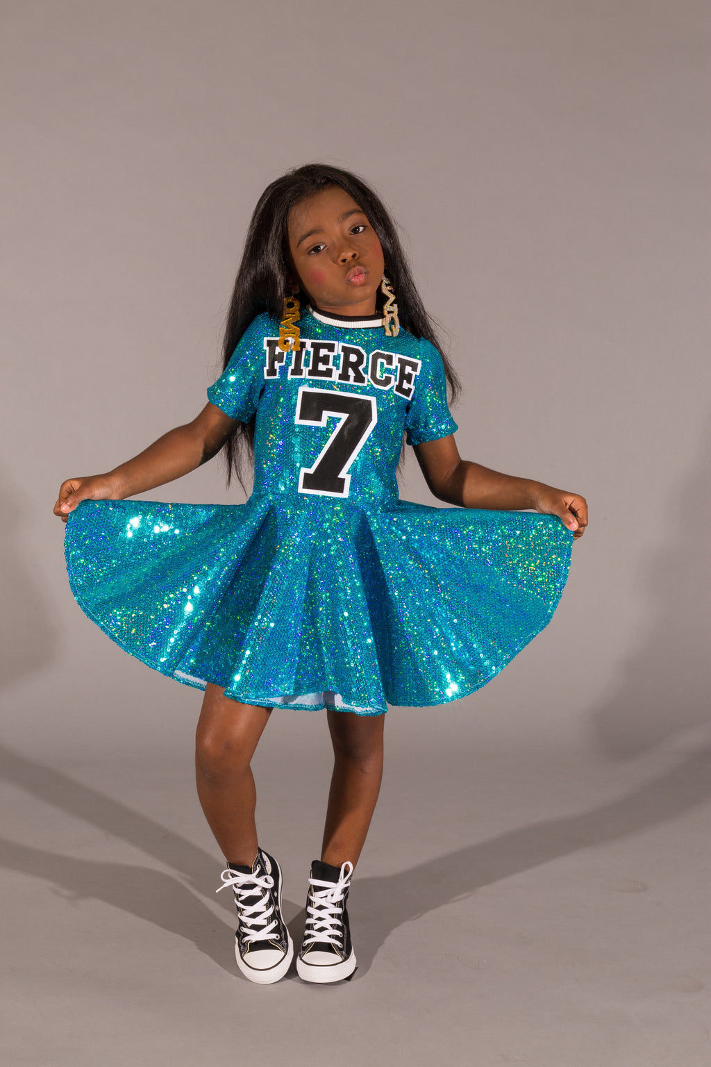 sequin jersey dress custom