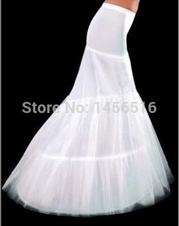 2017 In Stock Petticoat 2 Hoops White Mermaid Wedding Dress