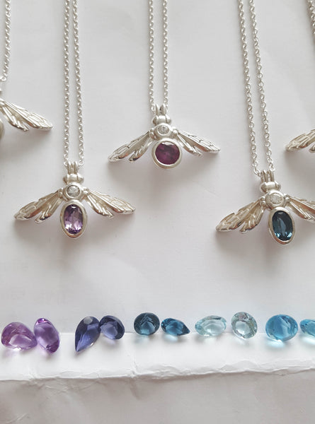 Gemstone Bee Necklaces