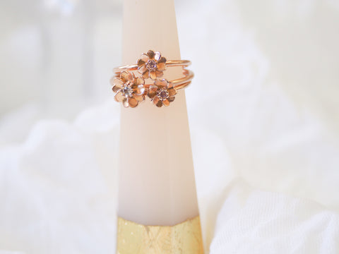 rose gold vermeil wild rose rings