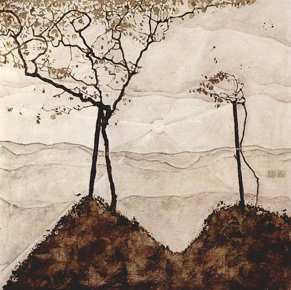 landscape painting by Egon Schiele