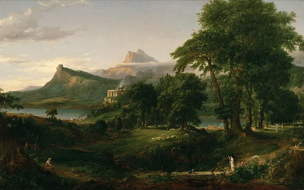 "The Course of Empire: The Arcadian or Pastoral State" landscape painting by Thomas Cole
