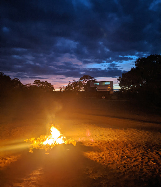 Campfire in the old western deserts