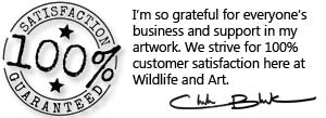 Wildlife and Art strives for customer satisfaction with all artwork sold online.