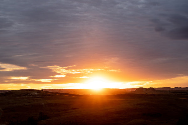 Beautiful sunset on the prairie