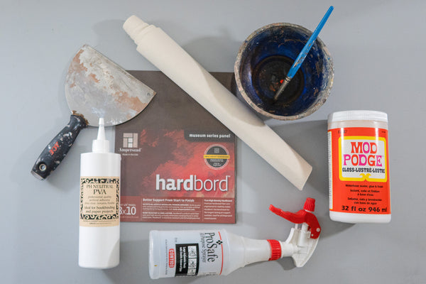 The supplies you'll need to make your own professional quality canvas panels at home