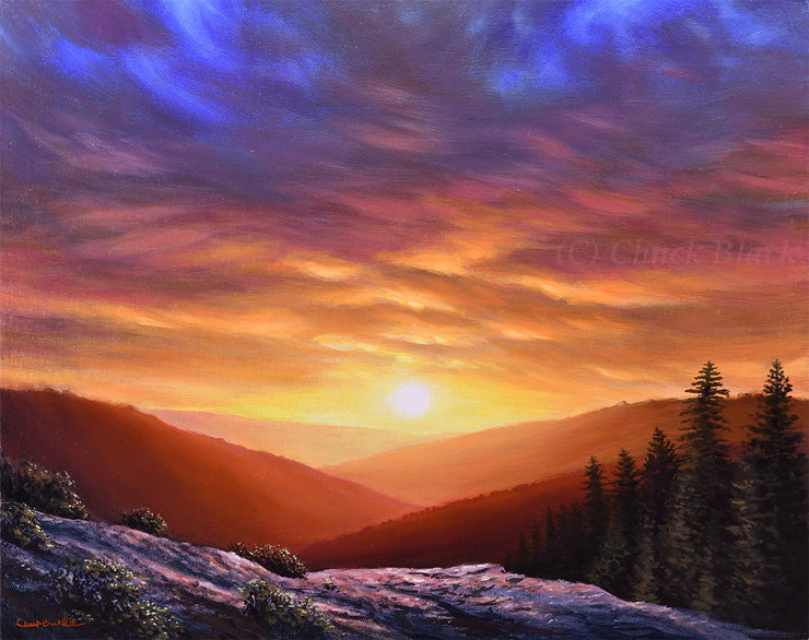 Sunset Landscape Painting - "Simply Perfect" 12x12