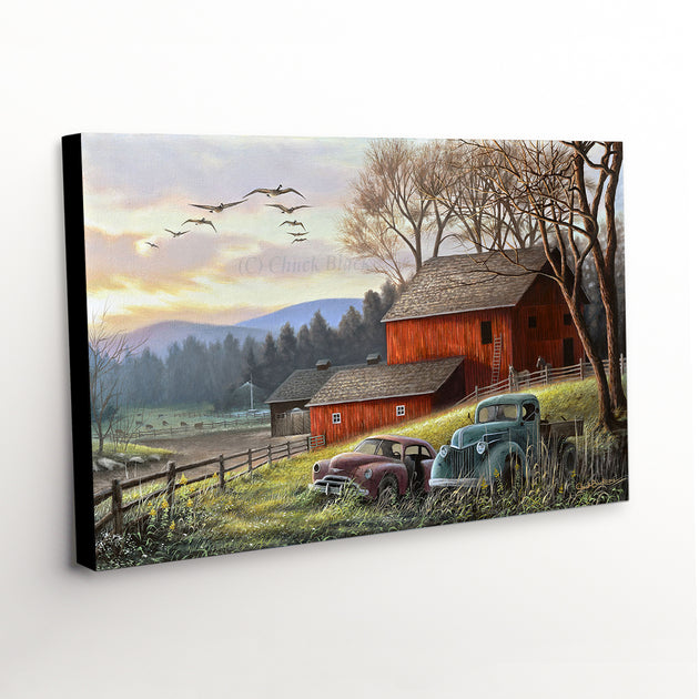 Country Farm Landscape Canvas Print - 