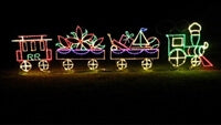 4 Pc Christmas Train Animated C7 Wheels Large Outdoor LED Christmas Lights