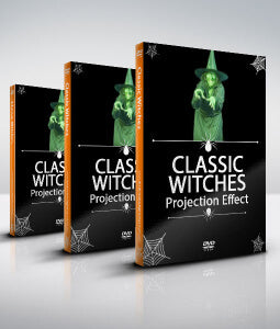 Classic witch halloween project special effect for window and backdrop projection - digital decorations