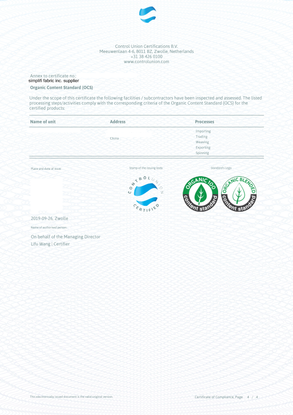 GOTS certificate - quality assurance of textiles made from organic fibres