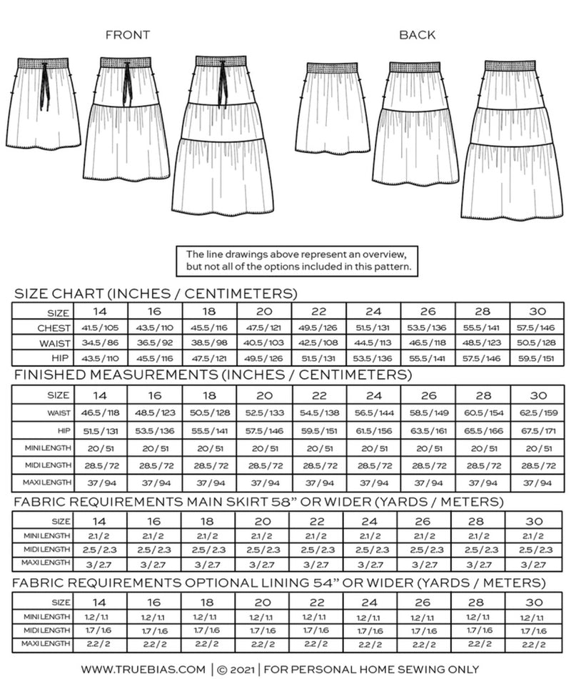 Mave Skirt Sewing Pattern - True Bias – Simplifi Fabric