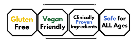 Gluten Free, Vegetarian Friendly Clinically Proven Nutrients, Safe for all Ages