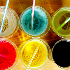 synthetic  colored drinks