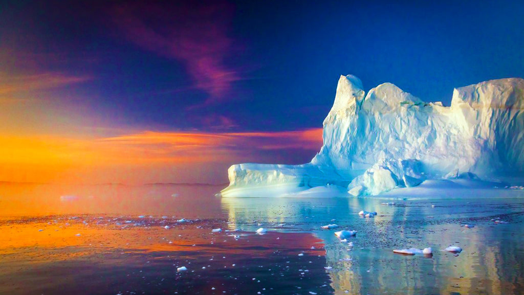 iceberg at sunset