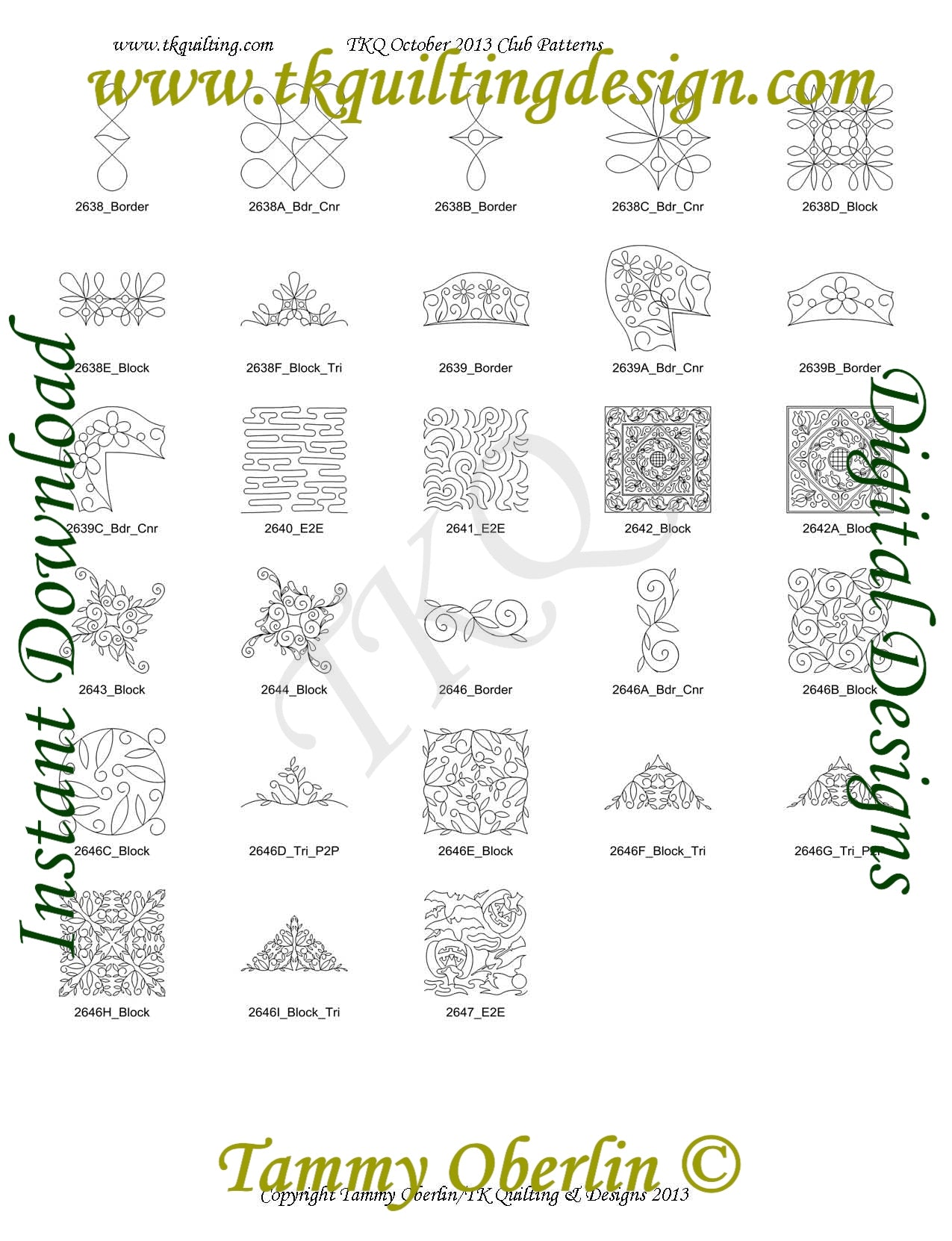 36 TKQ October 2013 Pattern Bundle