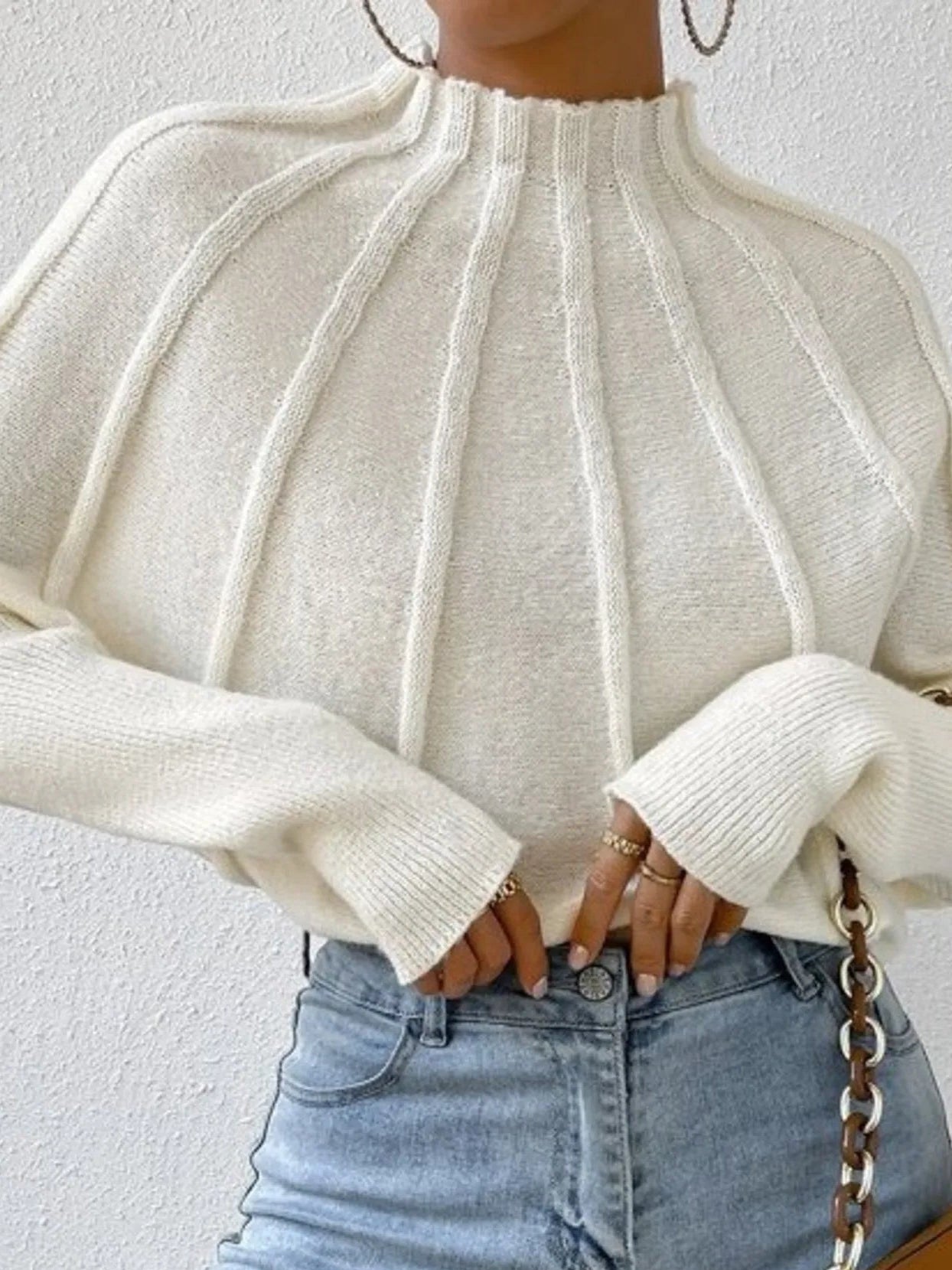 Mock Neck Long Sleeve Sweater