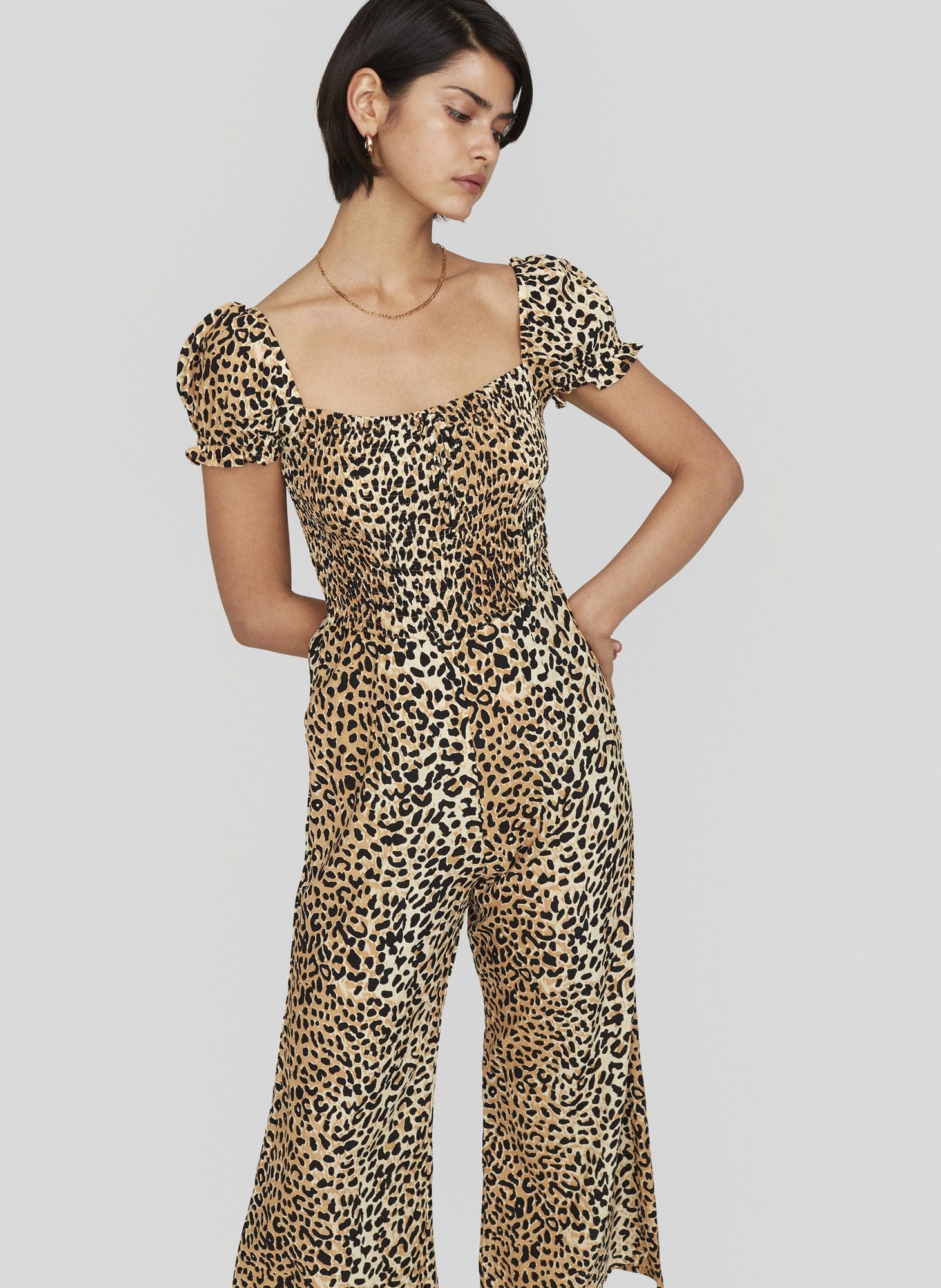 faithfull the brand leopard jumpsuit