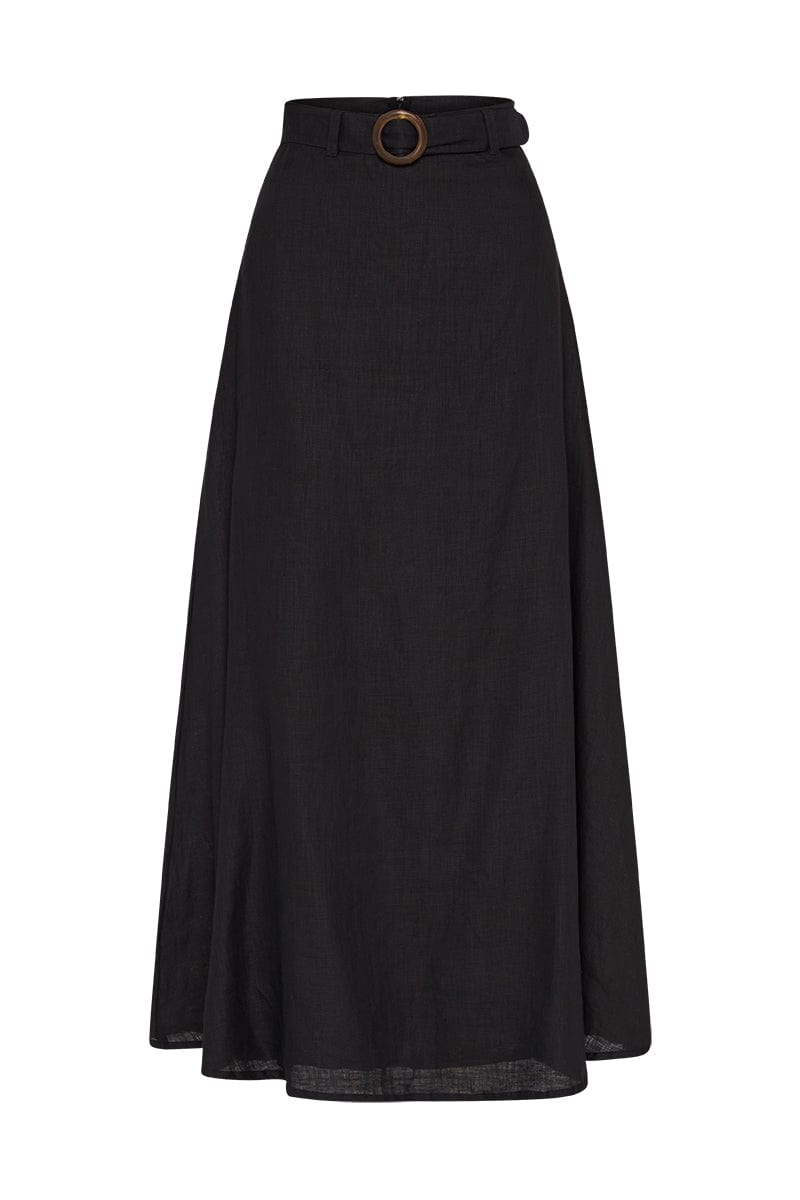 Devon Midi Skirt Plain Black