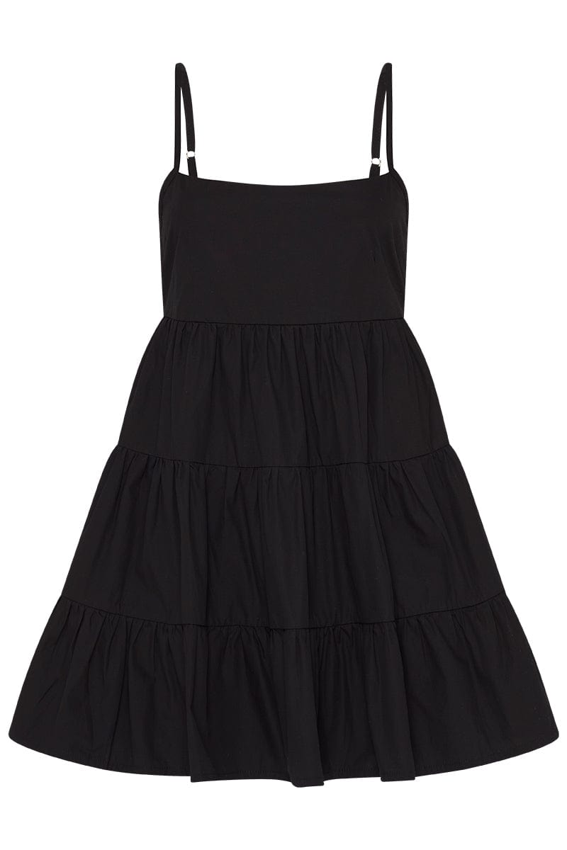 Octavia Mini Dress Plain Black