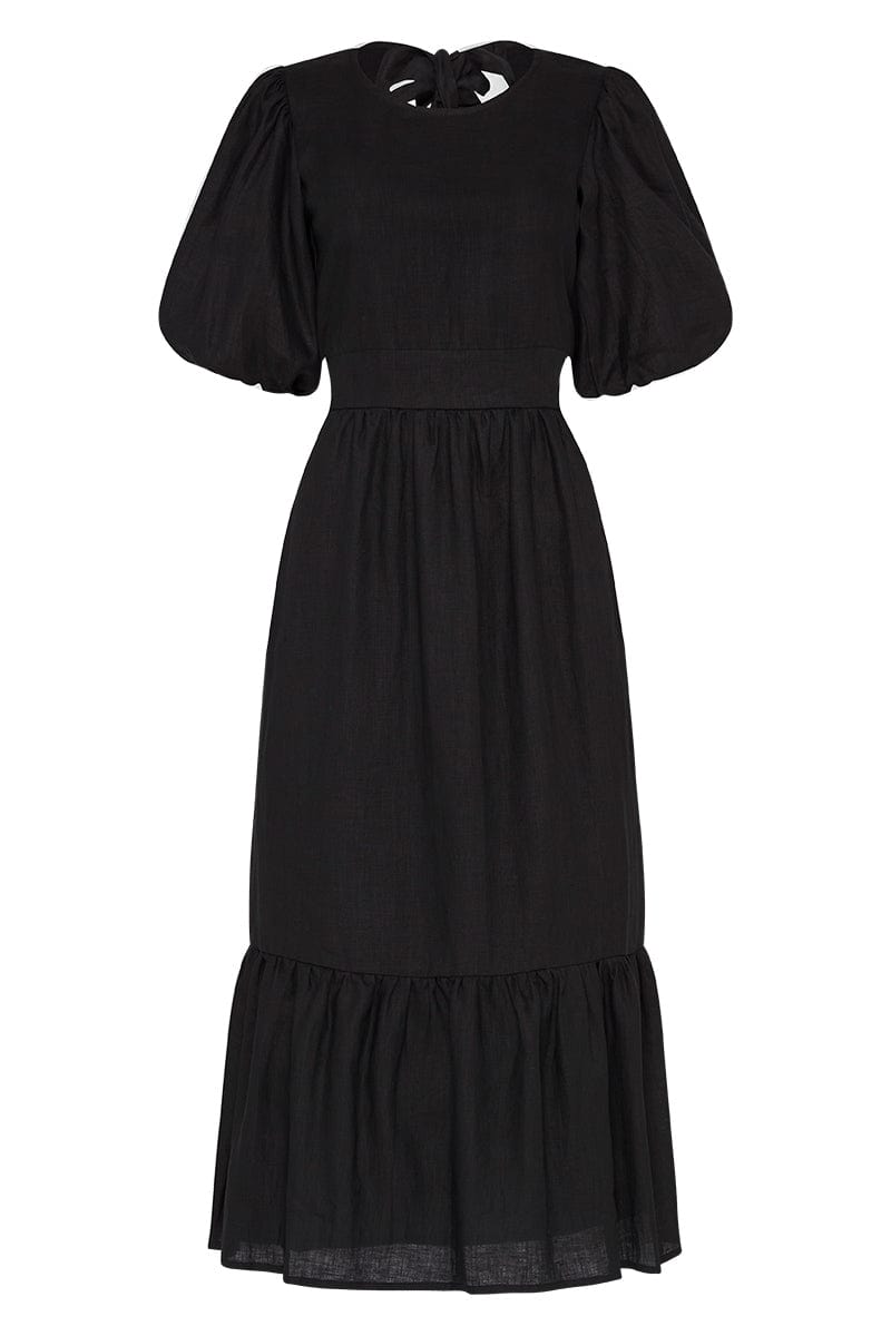 Janielle Midi Dress Plain Black