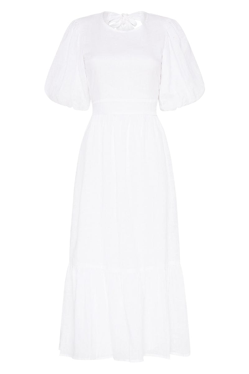 Janielle Midi Dress Plain White