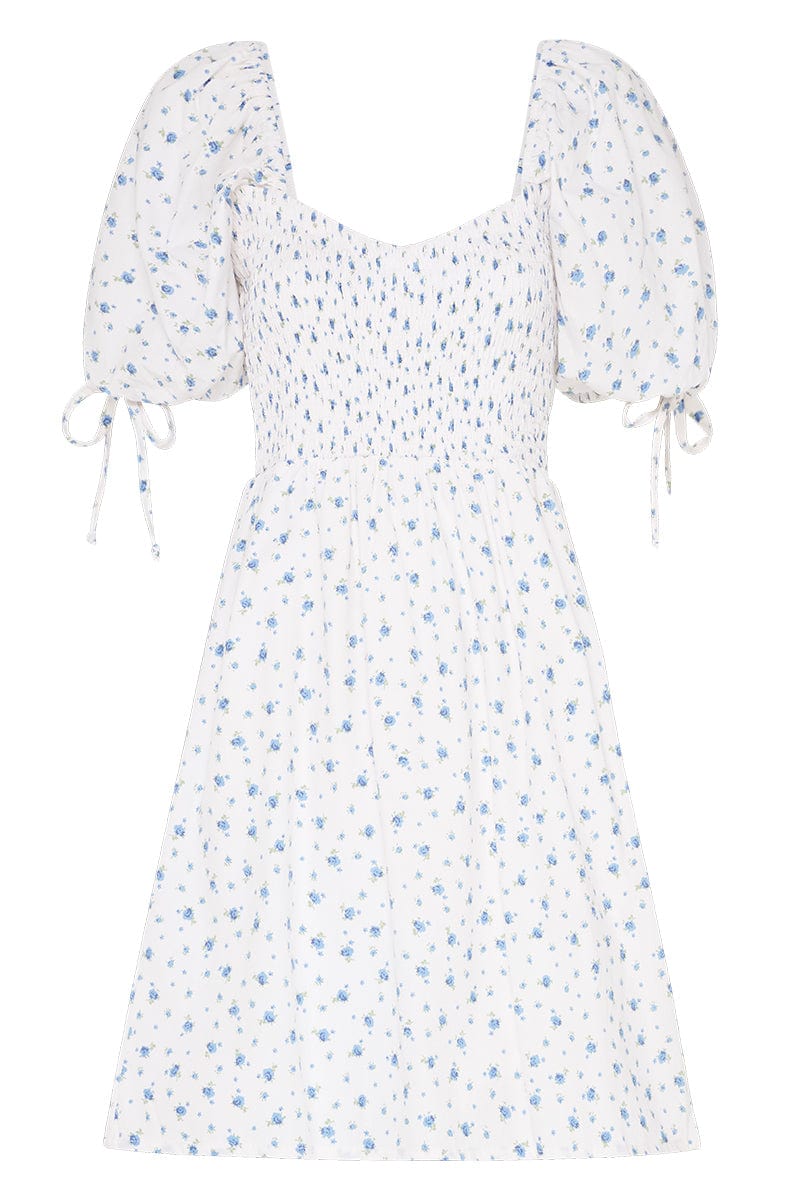 Wendy Mini Dress Rowena Floral Print Blue