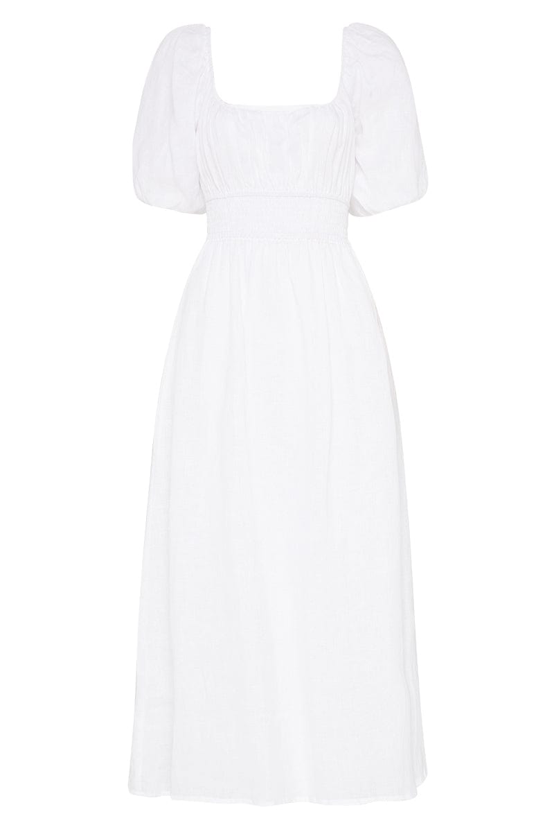 Shay Midi Dress Plain White