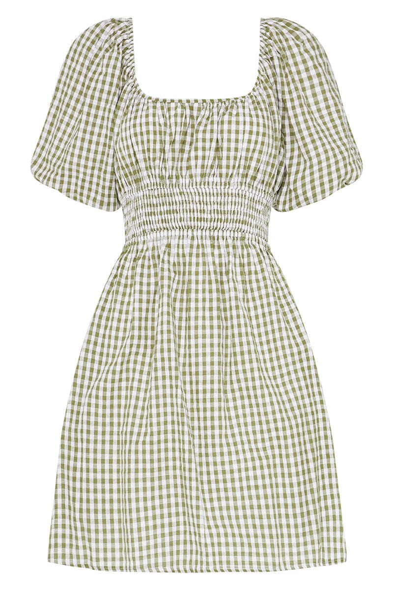 Axel Mini Dress Varsha Gingham Sage