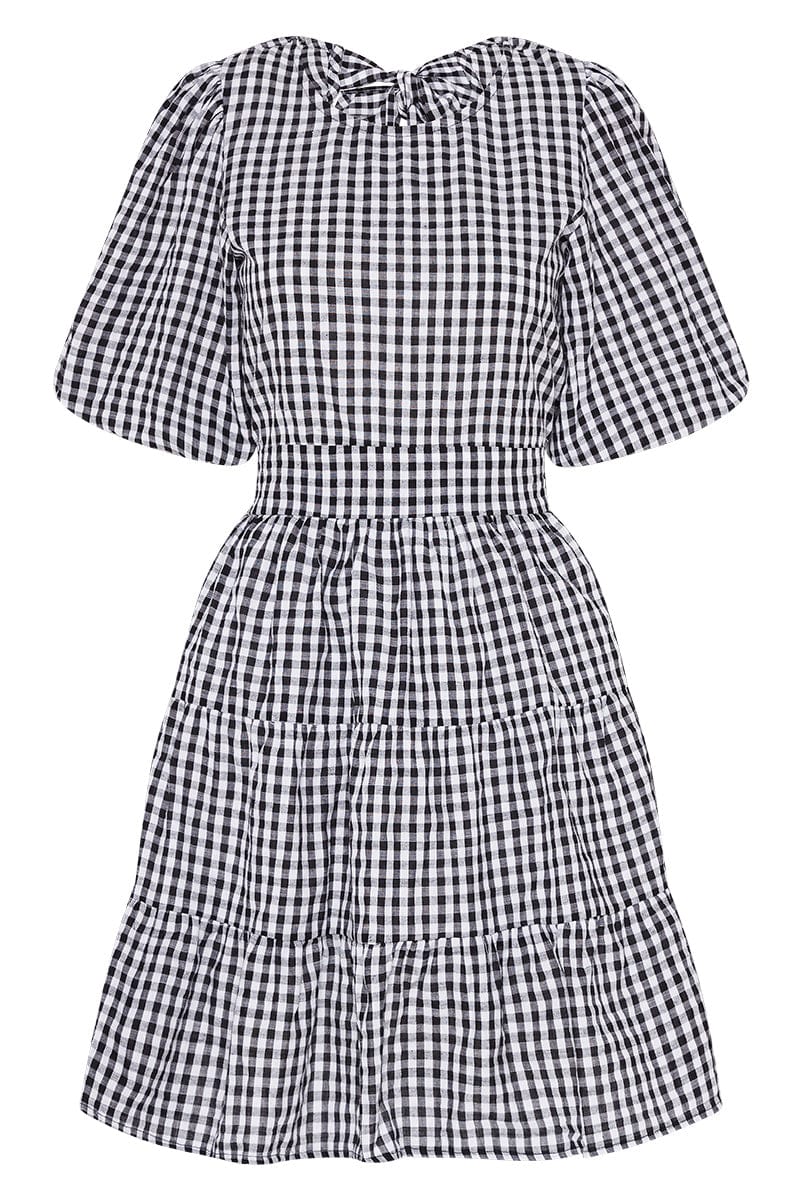 Lizzy Mini Dress Varsha Gingham Black