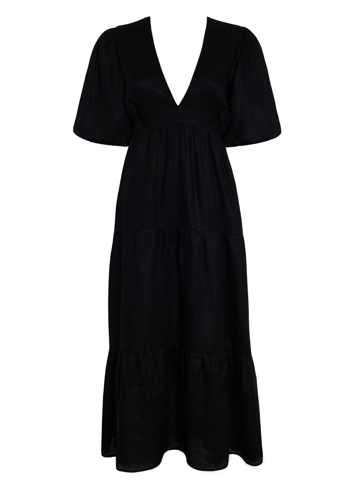 Aberdeen Midi Dress Plain Black