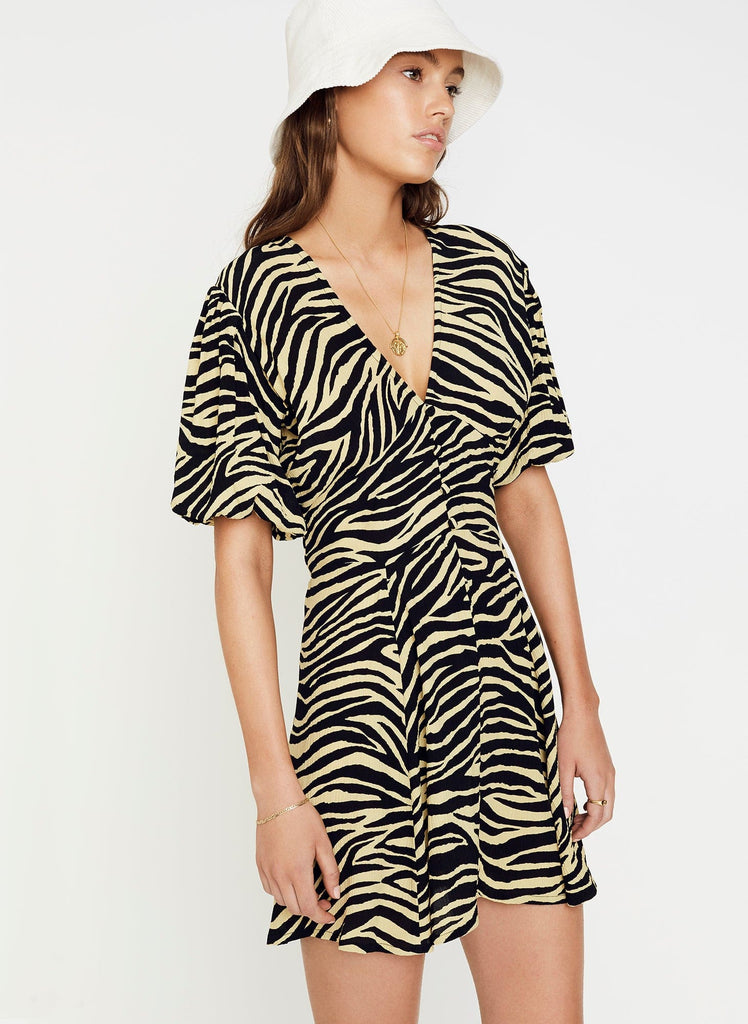 zebra mini dress