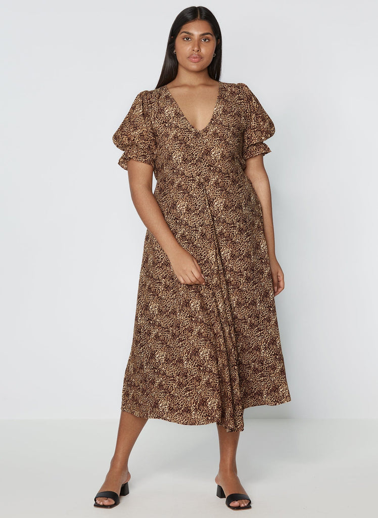 Maggie Midi Dress Charlie Leopard 