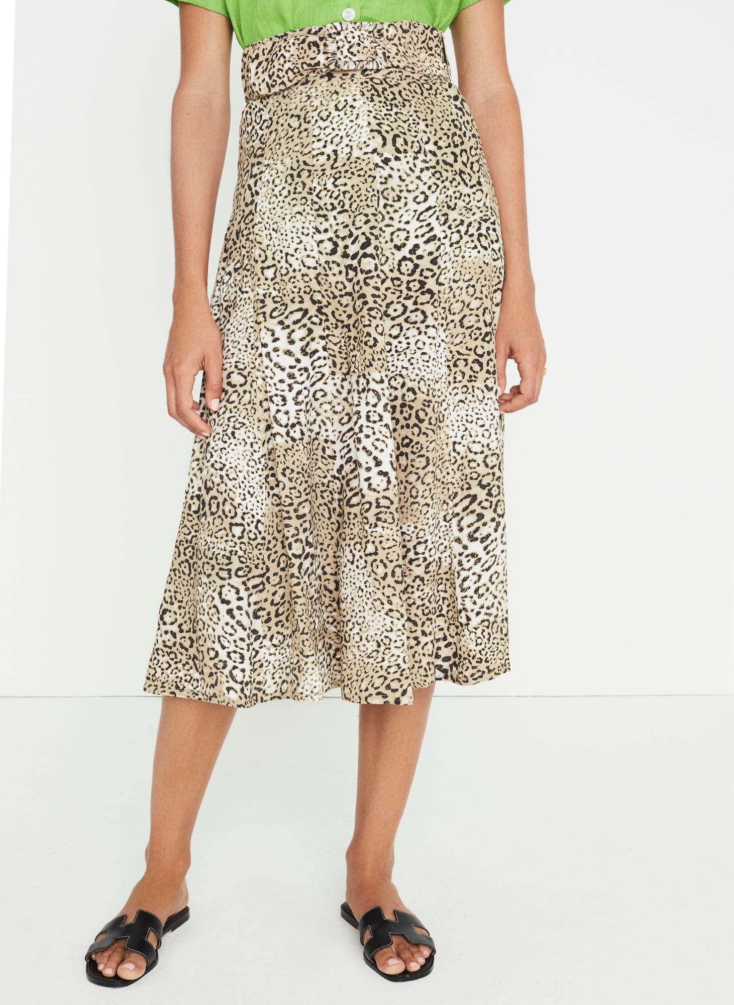 love fire leopard midi skirt