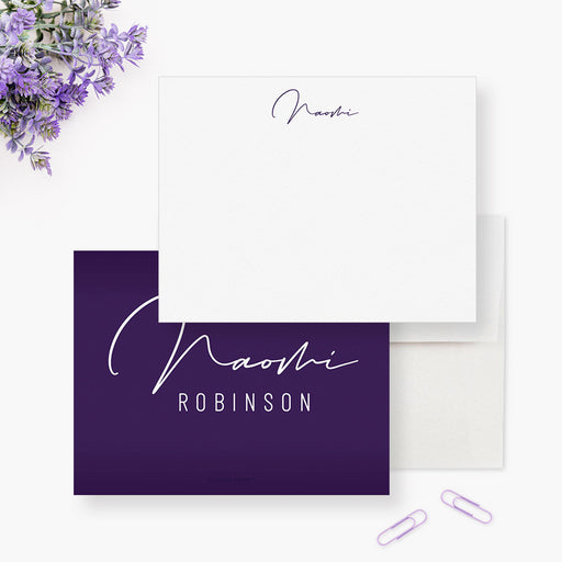 Simple Personalized Stationery for Women Elegant Note Card Set For the —  Claudia Owen