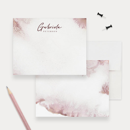 Simple Personalized Stationery for Women Elegant Note Card Set For