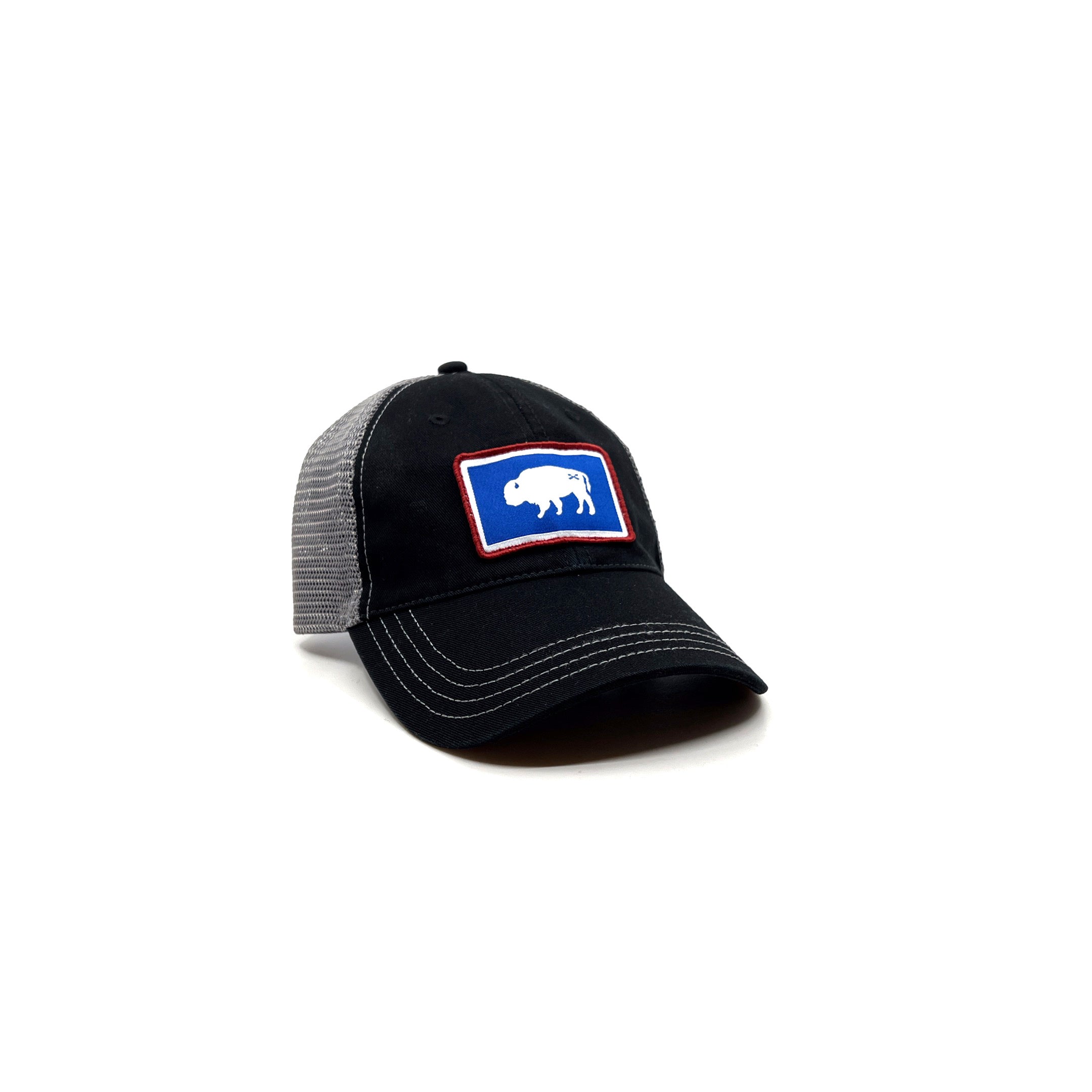 Wyoming State Flag Trucker Hat - Grey