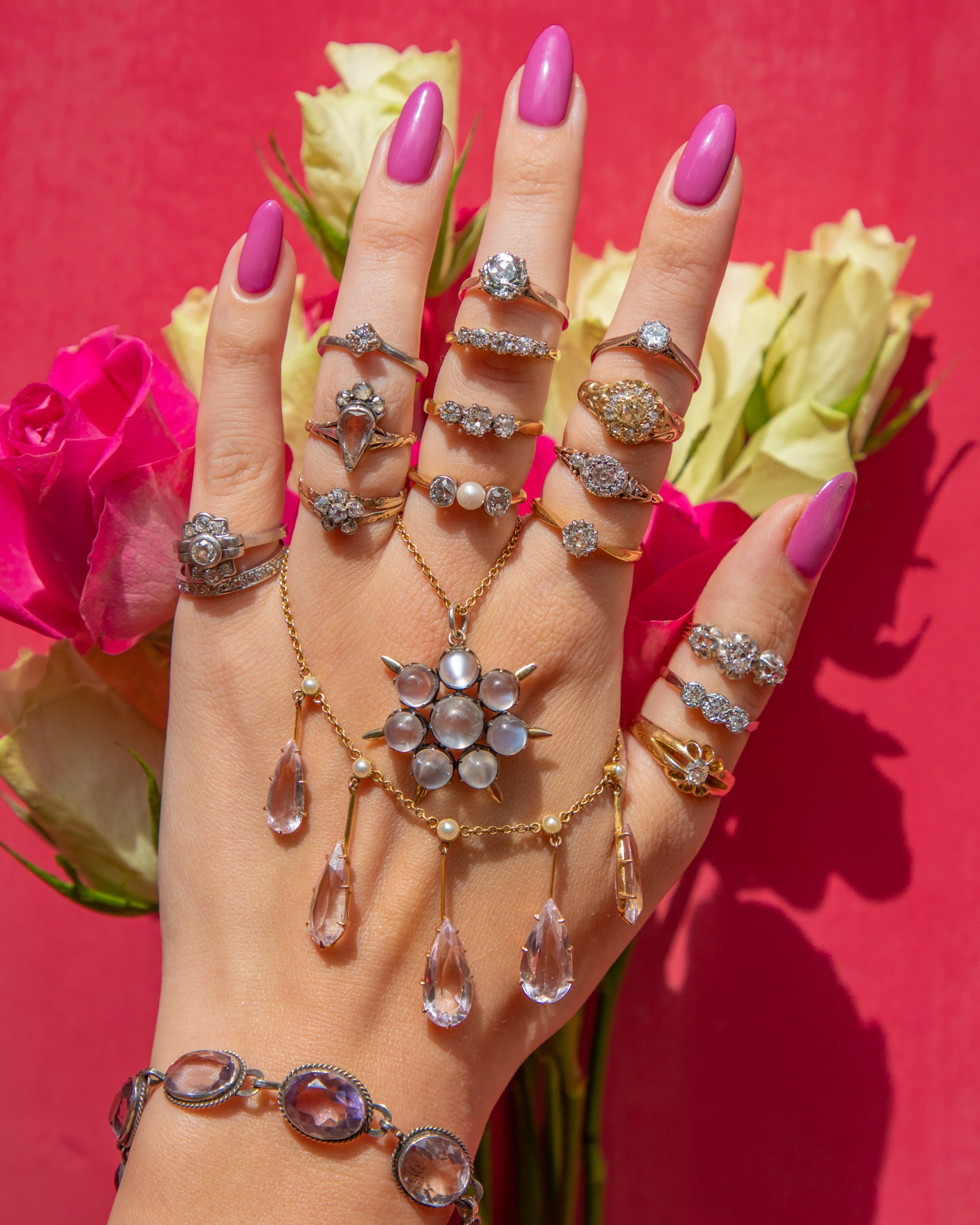 Round Cut Antique Engagement Ring - Livia - Sylvie Jewelry