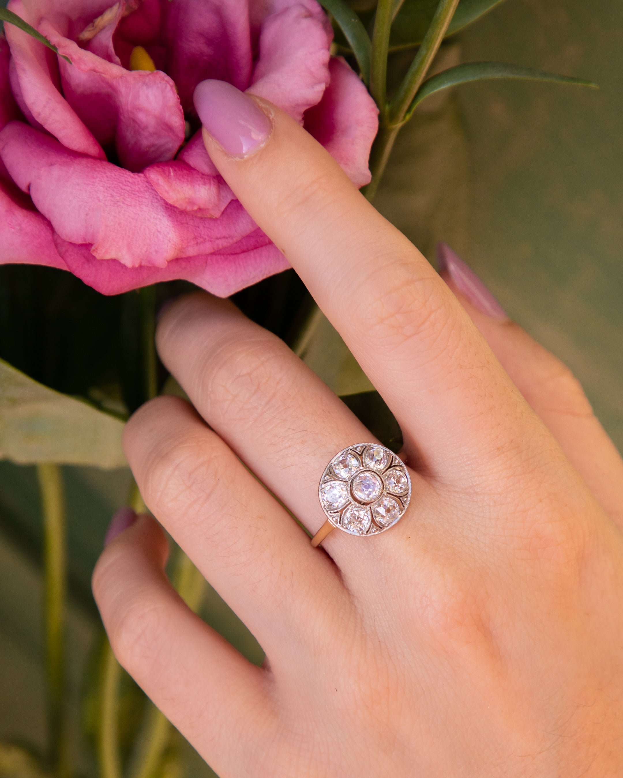 Edwardian Moval Shaped Diamond Ring – Erstwhile Jewelry
