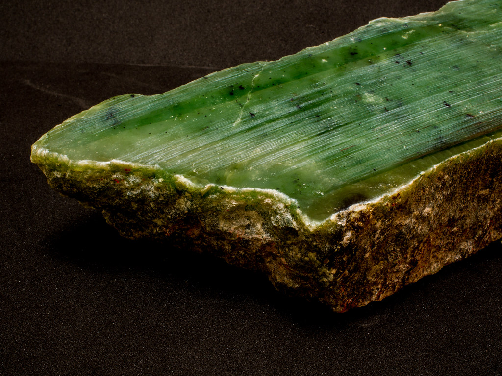 A raw jade crystal