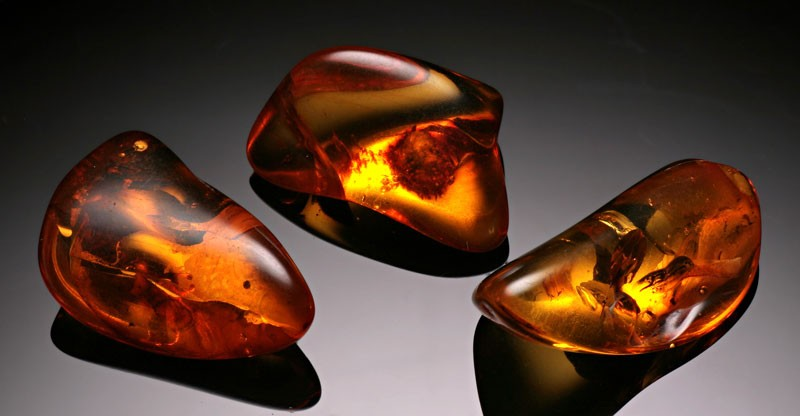 Amber crystals