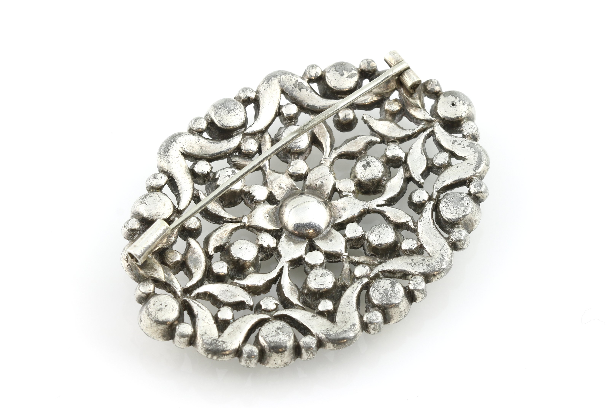 Victorian Silver-plated paste brooch