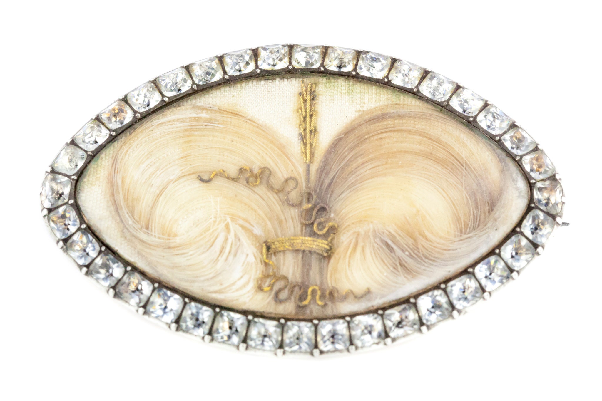 Georgian Paste Mourning Brooch in 9ct 