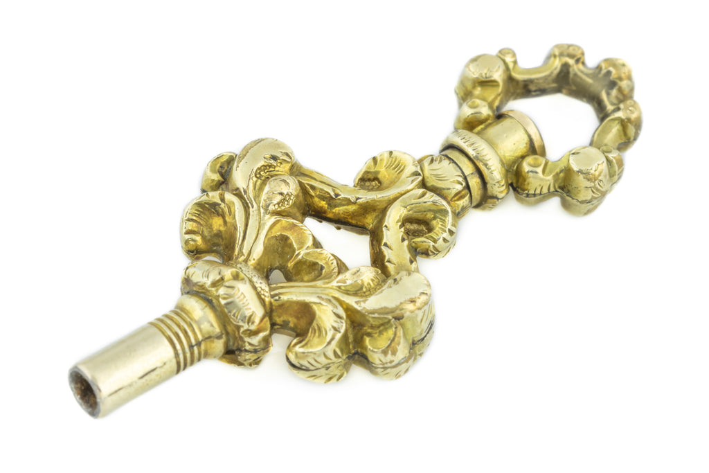 Antique Gold Watch Key Fob Pendant