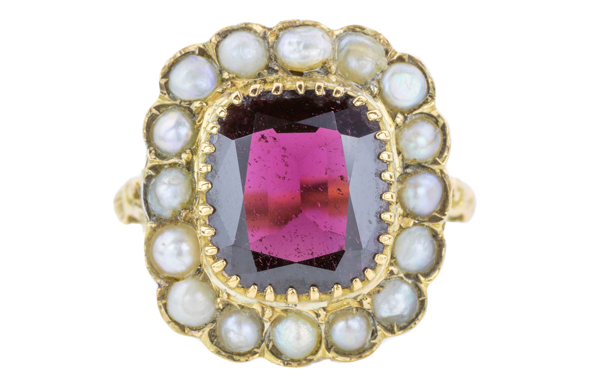 Vintage Garnet Pearl Cluster Statement Ring (4.76ct) – Lillicoco