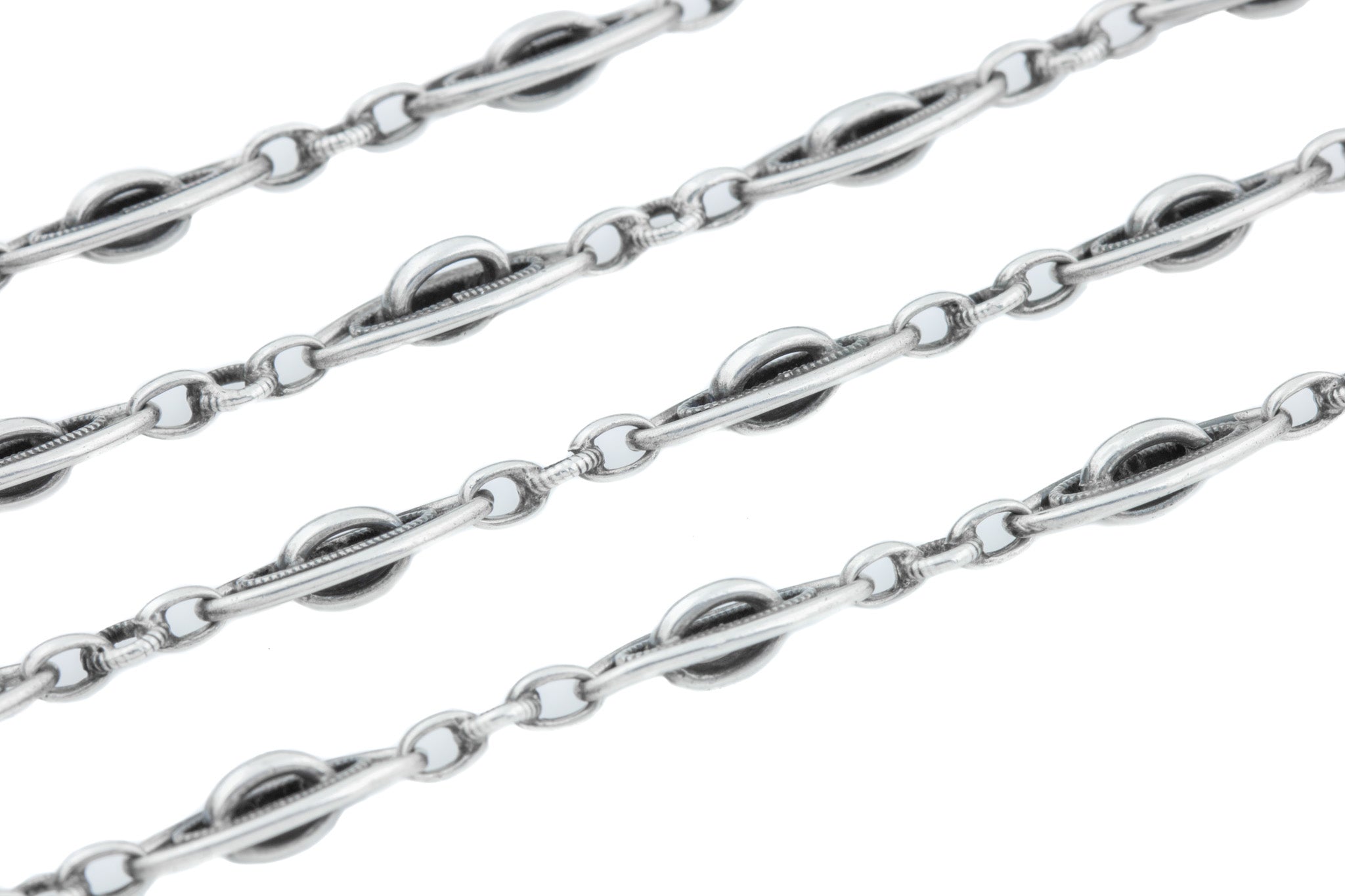 Antique French Silver Guard Chain, 60" (46.9g) – Lillicoco