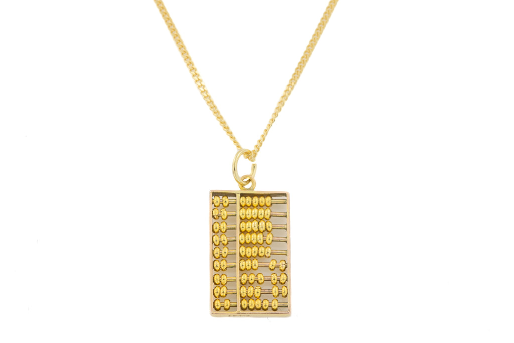 abacus necklace gold