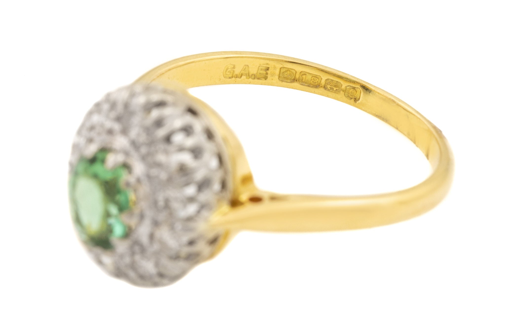 18ct Gold Tourmaline Diamond Engagement Ring – Lillicoco