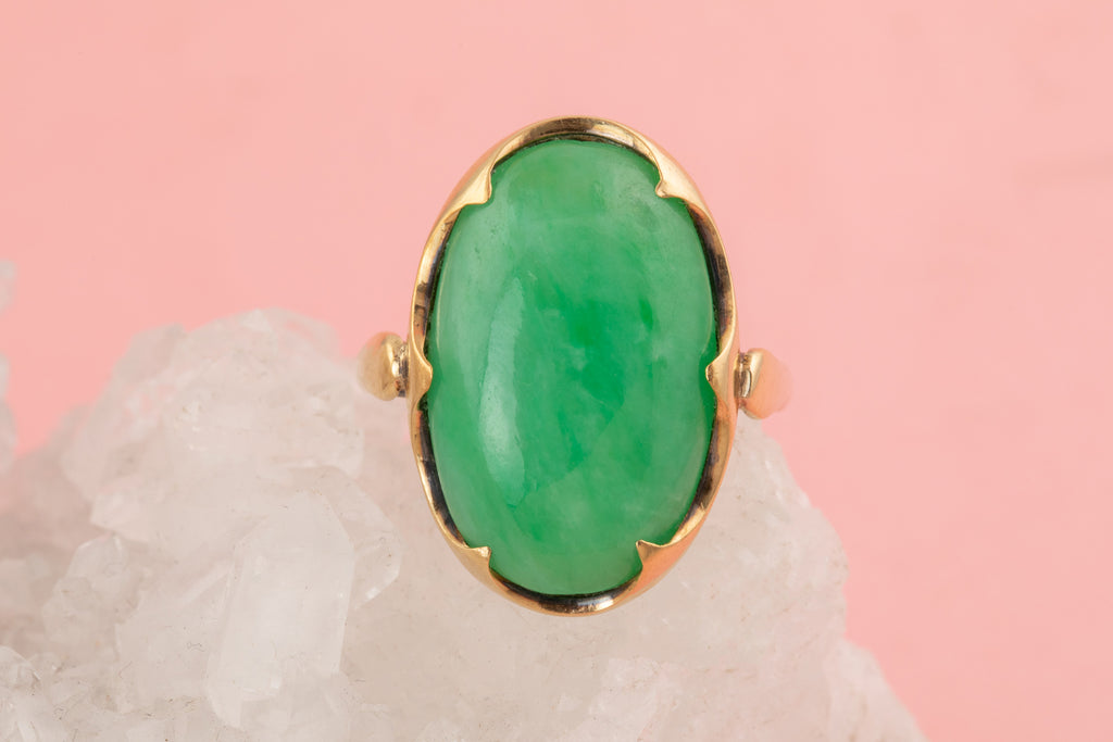 Antique Jade Ring- 14ct Dutch Gold